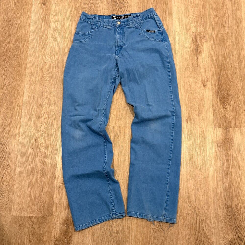 90s Rockies Low Rise Bareback Straight Leg Jeans Women's Size 11 Long 30x30 Blue